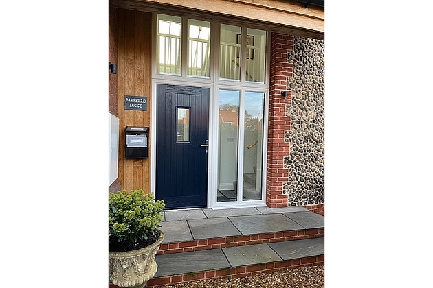 Barnfield Lodge's front door