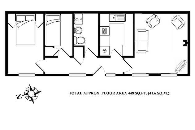 Plover Cottage's floor plan